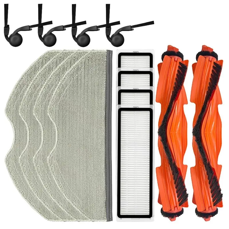 

Запасные части для робота-пылесоса Xiaomi — основная и боковые щетки, HEPA-фильтр, салфетка для мытья полов для моделей S40/OV81 A62X