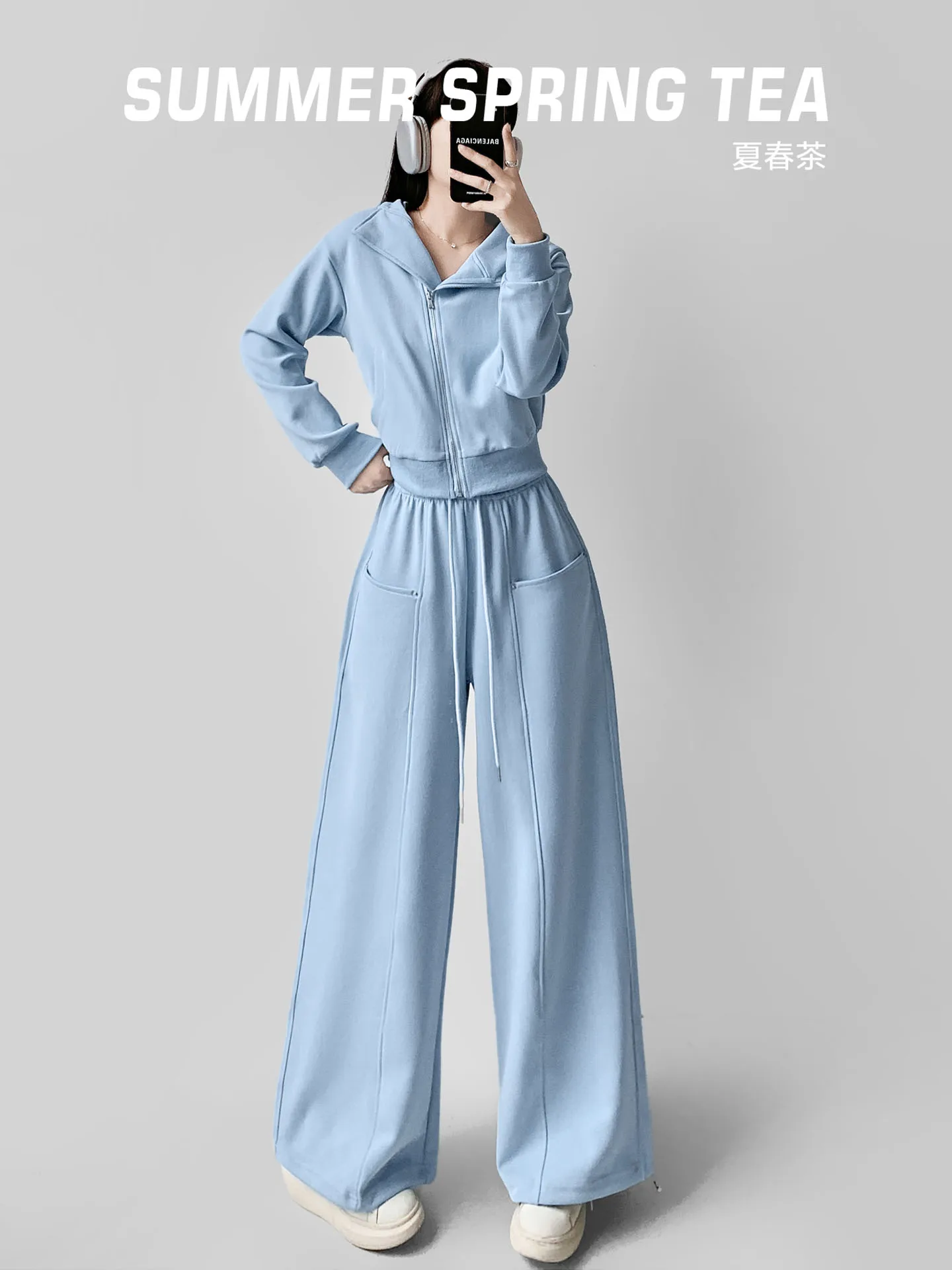 

Утепленный флисовый женский повседневный спортивный костюм с кепкой, длинными рукавами, на молнии, шикарные длинные брюки, коллекция осень-зима