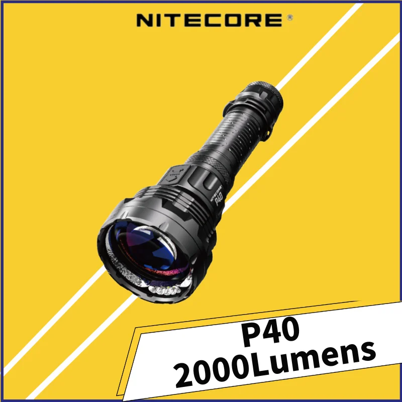 

NITECORE P40 Search LEP Flashlight USB-C Rechargealbe 2900M Sportlight 2000 Lumens Floodlight,5500mAh Battery for Hunting Rescu