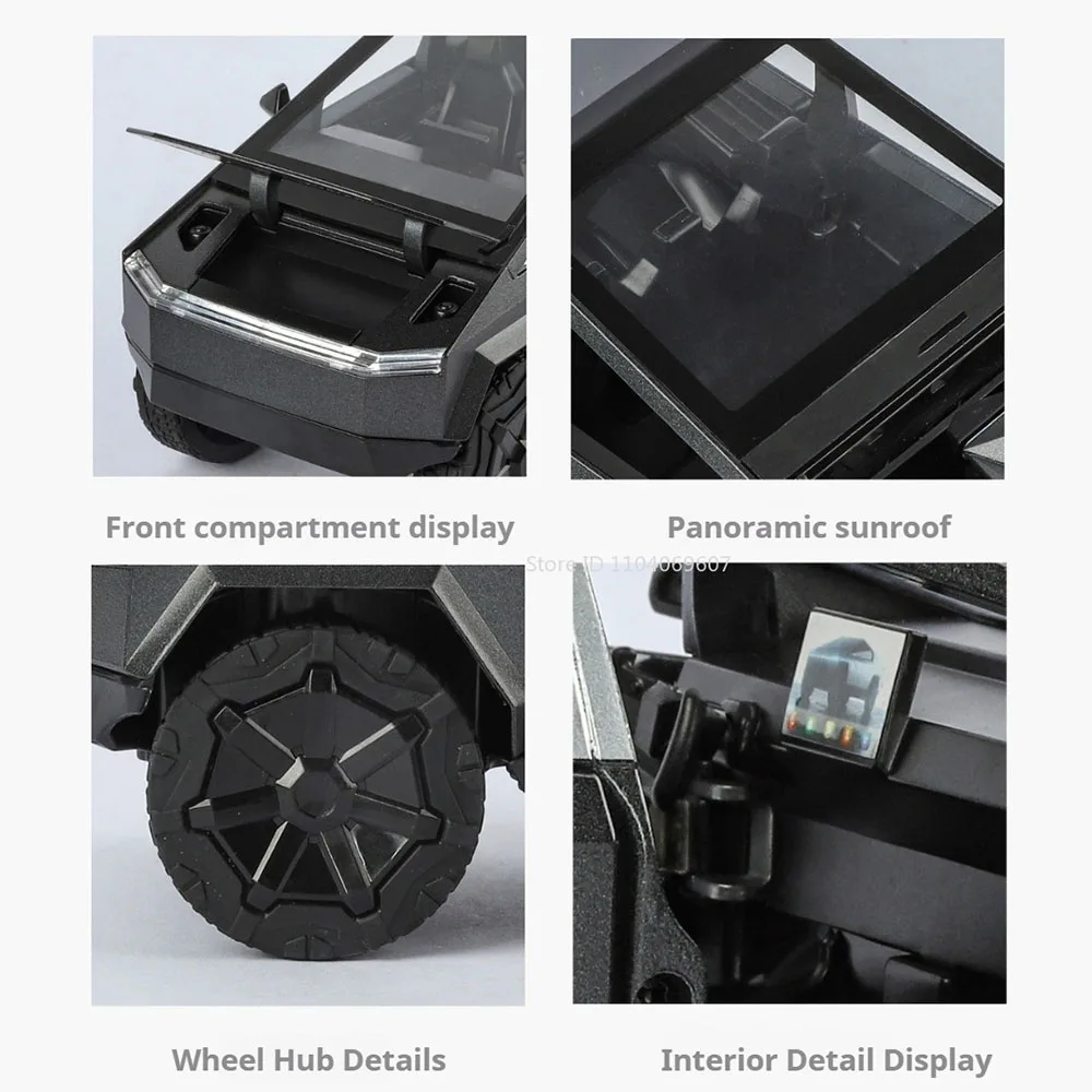 1:24 Schaal Pickup Trailer RV Auto Model Speelgoed Legering Diecast Geluid Licht Wiel Stuurmotor Thuis Modellen Home Decor Decoratie