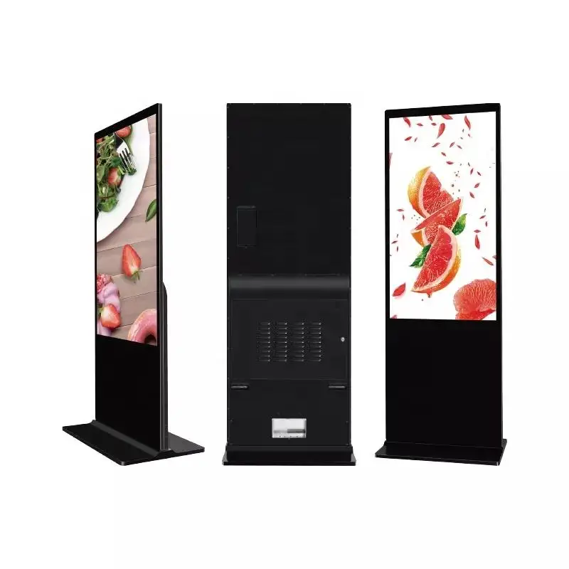 55 Inch Indoor LCD Floor Standing Advertising Display Touch Interactive Screens AD Kiosk Stand Alone Digital Advertising Machine