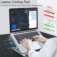 A63X-Adjustable Laptop Cooler Base Stand Cooling Fan Pad Folding Aluminum Notebook Support With Cooler Portable