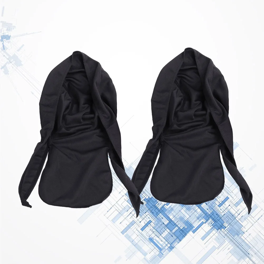 

2Pcs Premium Polyester Outdoor Hat Sweat Absorption Comfortable Sunscreen Head Wrap for Hiking Cycling Climbing Black
