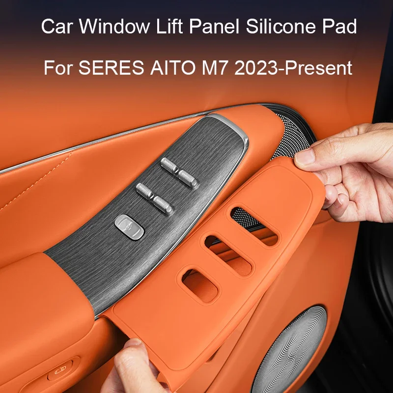 

Car Window Lift Water Cup Holder Wireless Charging Silicone Pad For SERES AITO M7 2023-2025 Auto Central Control Protector Cover