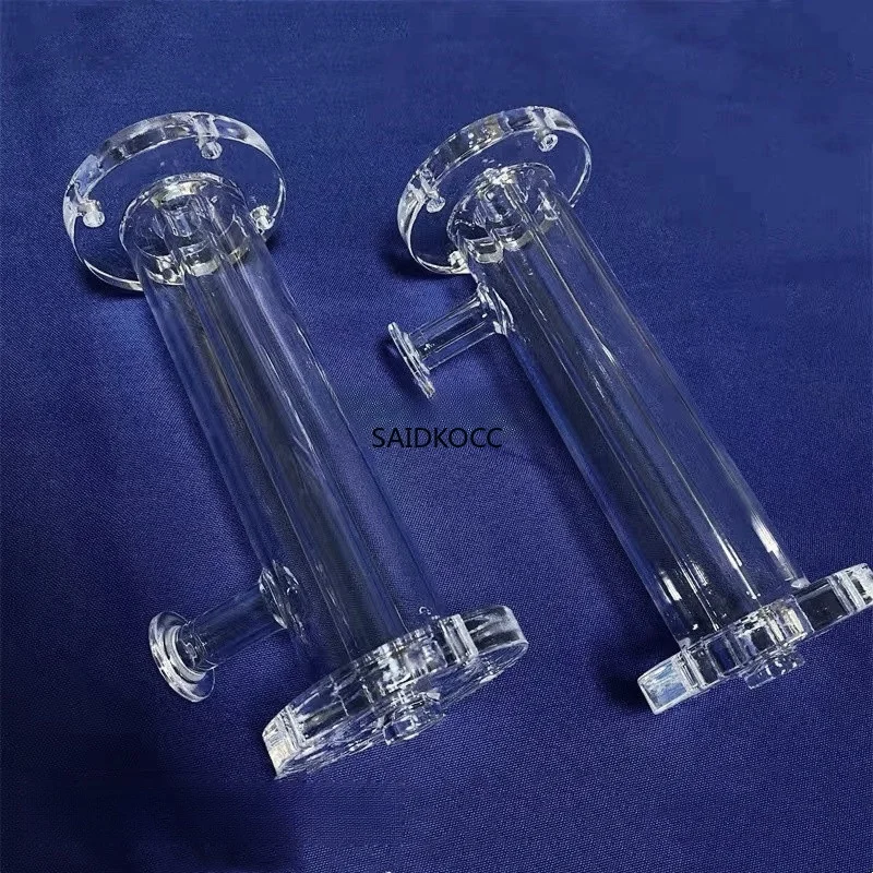 SAIDKOCC High temperature resistant quartz glass flanged double tube high frequency furnace reactor tube furnace customization