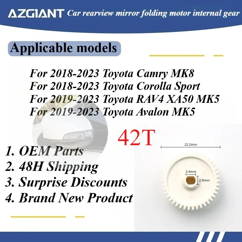 

AZGIANT Car rearview mirror folding motor internal gear for 2018-2023 Toyota Camry MK8/Corolla Sport/2019-2023 Toyota Avalon MK5