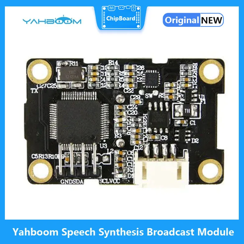 Yahboom Raspberry Pi Speech Synthesis Broadcast Module Compatible with Alligator Clip/DuPont line/PH2.0 Cable