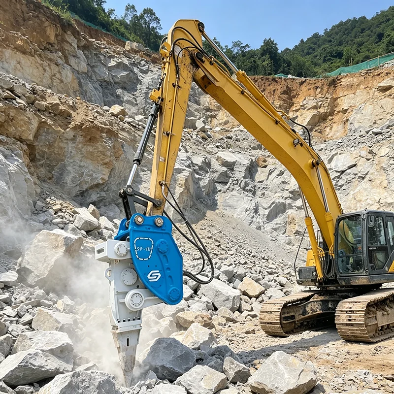 Customized High Frequency Hydraulic Breaker 7-15Ton For Excavator, Low Noise Breaking Hammer Construction Demolition Fuel Save