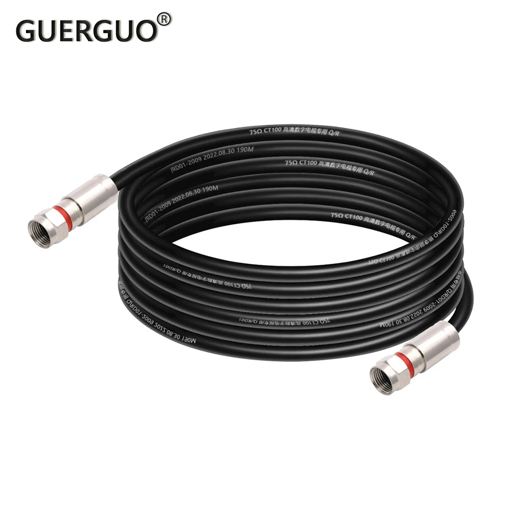 

DH RG6 Coaxial Cable Solid Copper Double Shielded F Male Connector Audio Video TV Digital Cable Antenna Internet and Satellite