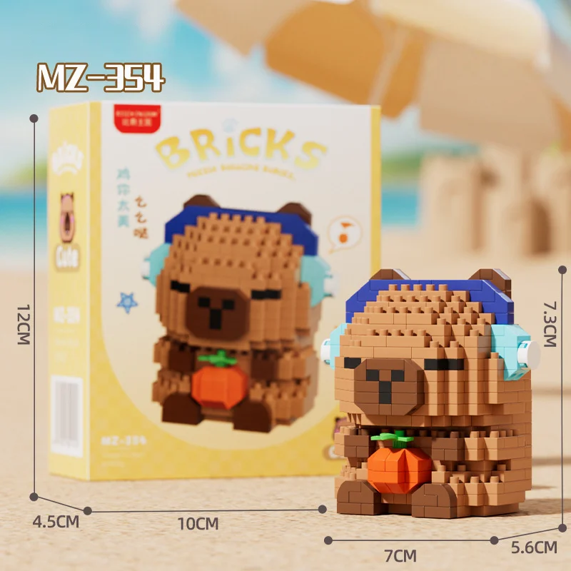Schattige pop Kapi Capybara Bala creatieve bouwstenen Capibara ornamenten educatief speelgoed voor kinderen - afbeelding 1