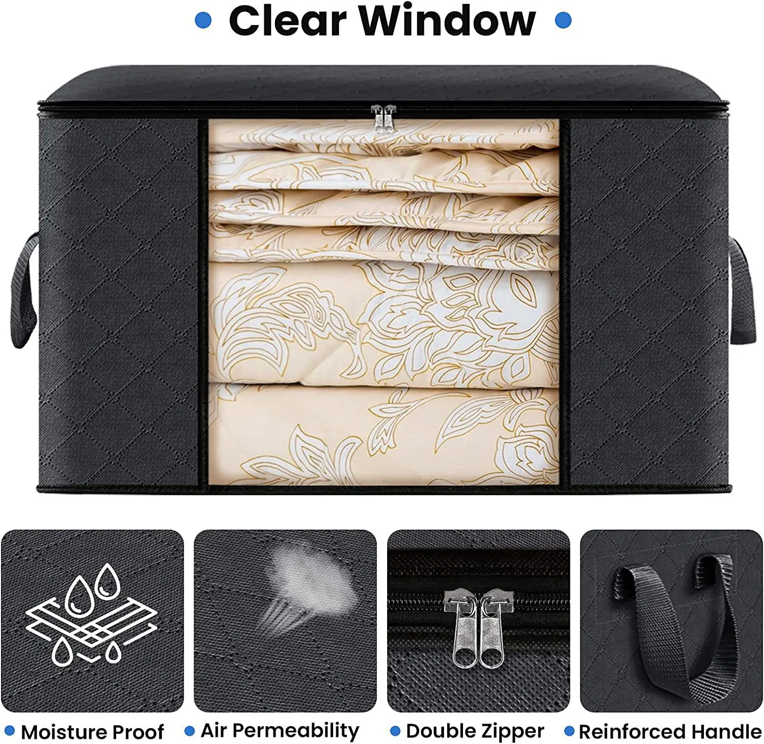 1/6 قطعة سعة كبيرة صندوق تخزين ملابس حقيبة طوي بطانية تخزين أكياس تخزين الحاويات لتنظيم خزانة غرفة النوم الملابس
