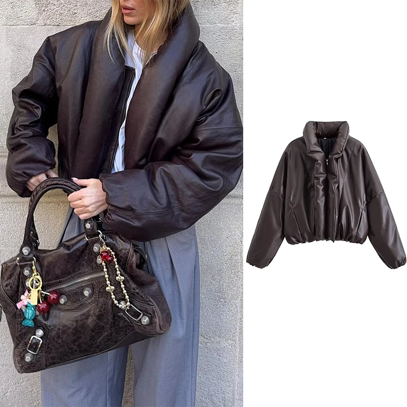 

2025 зимние новые женские куртки, модные свободные элегантные теплые женские куртки и пальто с высоким воротником, уличные шикарные молодежные дорожные пальто