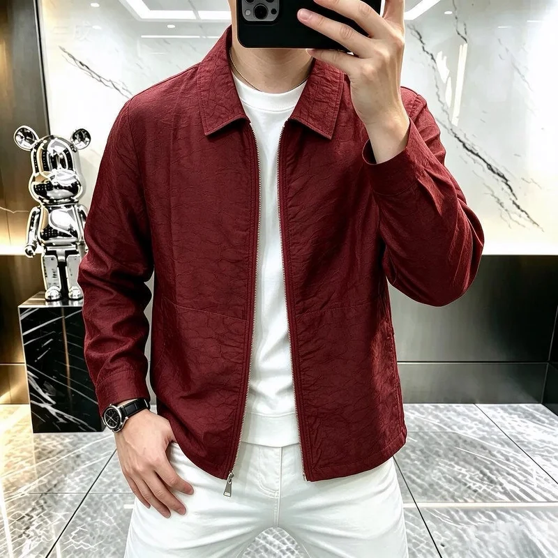 Spring and Autumn versatile and simple casual fashionable men's lapel long-sleeve coat, lightweight jacket top