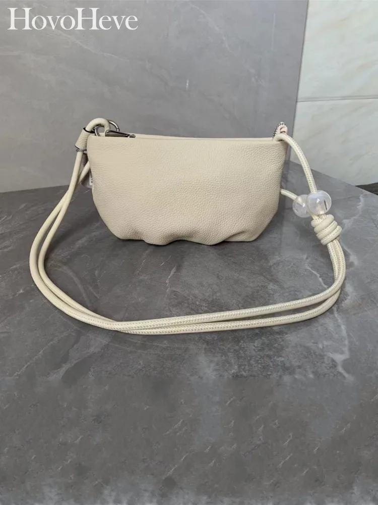 

New Office Casual Ladies Underarm Crossbody Genuine Leather Zipper Handbag Designer Elegant Women FashionSingle Shoulder Bag