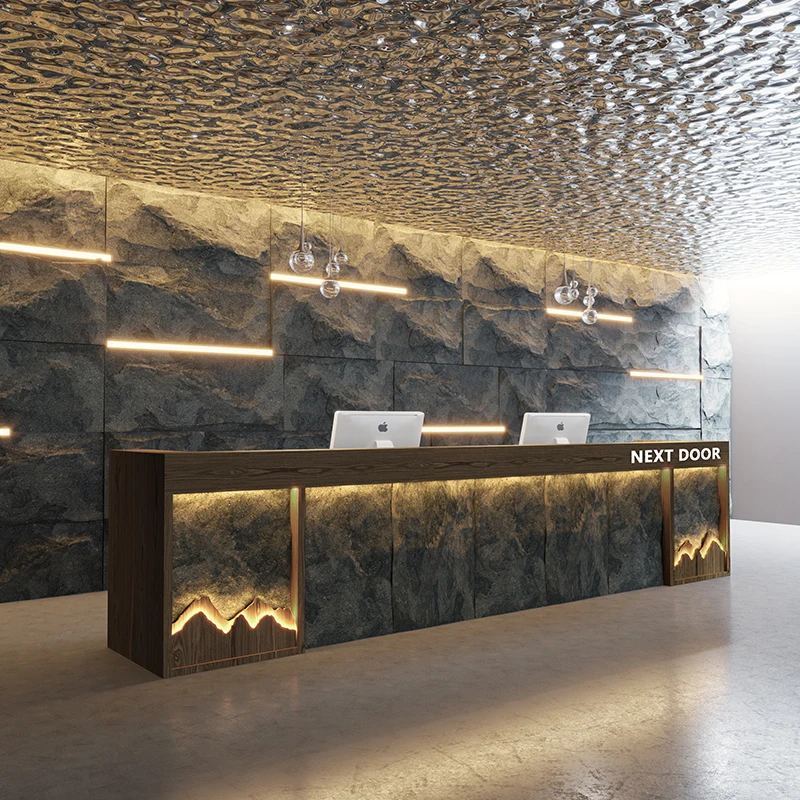 

Стойка регистрации в неокитайском стиле, современная простая компания, клубная стойка регистрации, дизайнерский стол, офисная мебель Scrivania