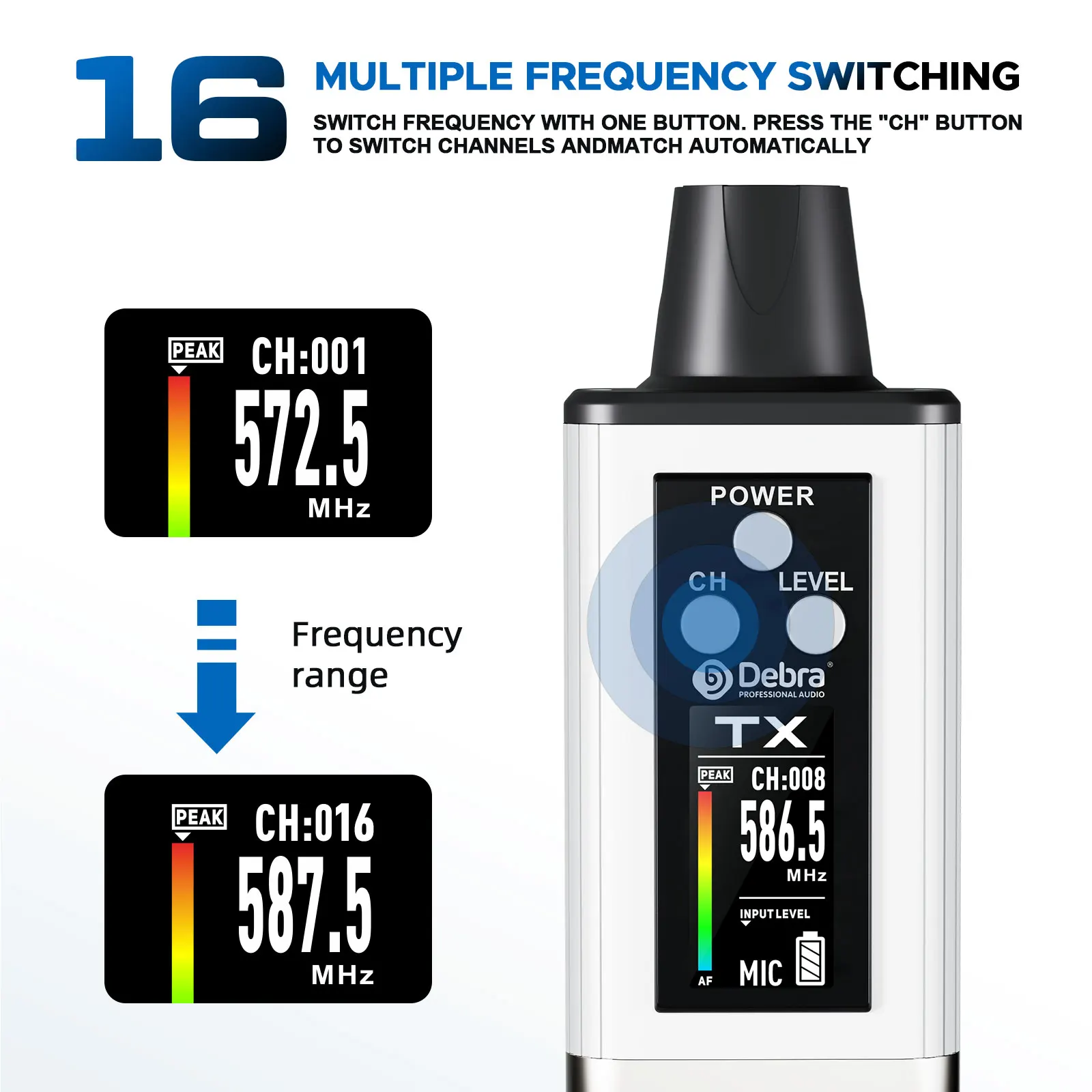 Debra Audio Stereo UHF IEM EMX-1 نظام مراقبة لاسلكي محمول قابل لإعادة الشحن 16 عرض تردد قابل للتعديل 2025 جديد