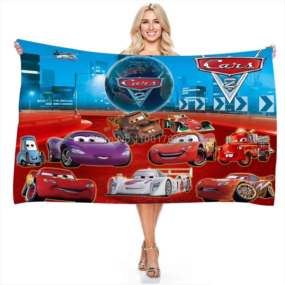 Lightning McQueen Car Pattern Towel 3D Digital Print Rectangular Soft and Comfortable Absorbant Bath Towel