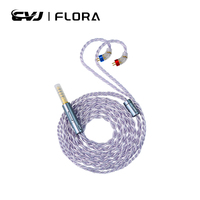 CVJ Flora Silver-Plated Wired Headphone Upgrade Cable with 4.4mm Balanced Plug  High-Fidelity Audio Cable with Dual Pins For KZ