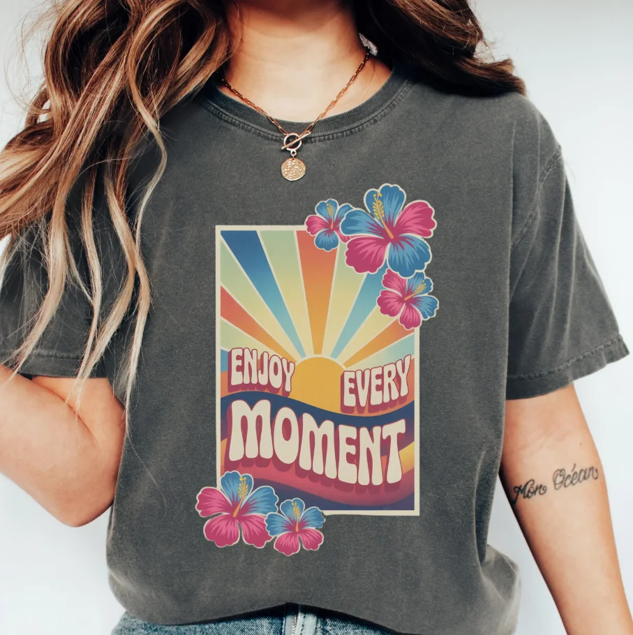 

Plus Size Summer Women's Retro Sunset Graphic T-Shirt Cotton Breathable Stylish Versatile Street Style Oversized