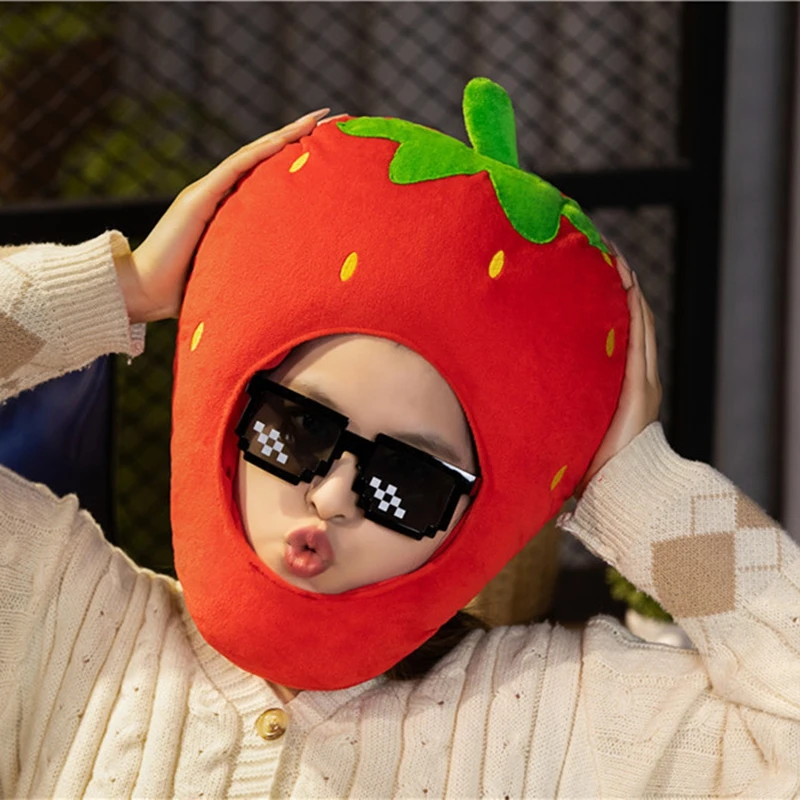 Cute Strawberry Headgear Performance Prop Photography Artifact Funny Headgear Cartoon Fruit Hat