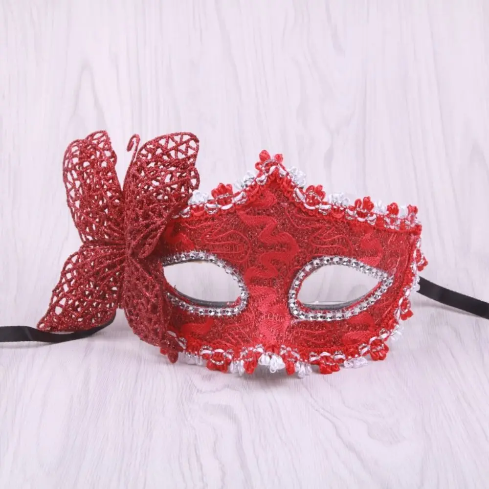 New Fashion Masquerade Mask Sexy Lace Half Face Mardi Gras Mask Side Butterfly Party Makeup Ball Eye Mask