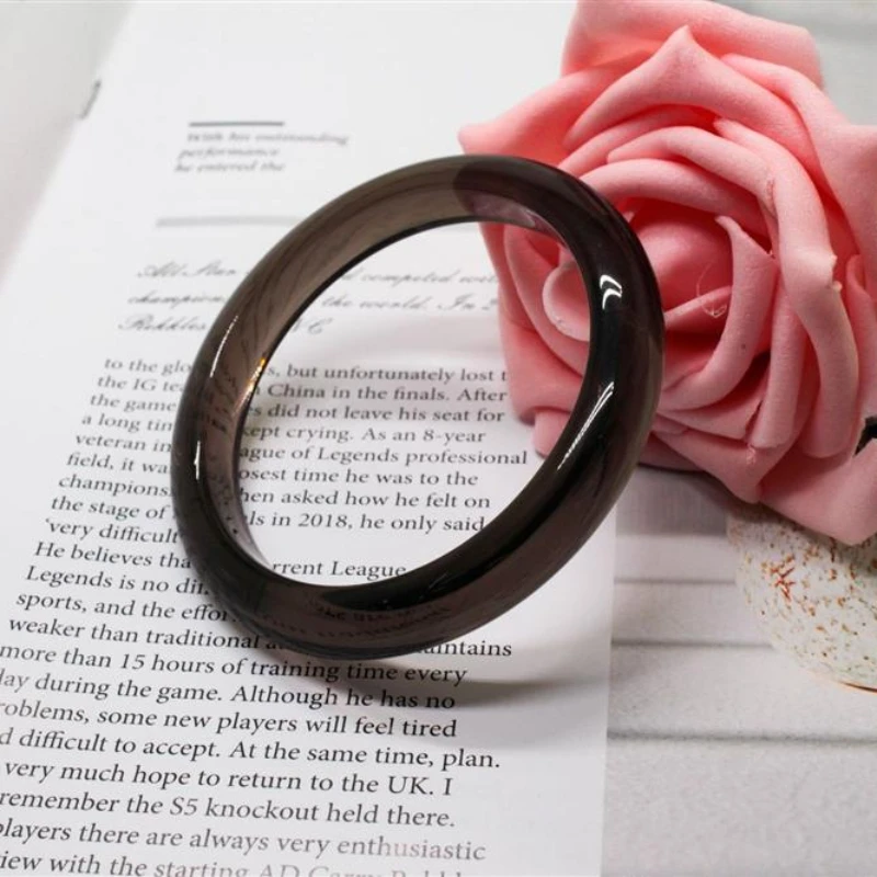 

In Stock Natural Icy Obsidian Safeness Bracelet Bracelet High Ice Transparent Fashion Simple Ice Stone Bracelet for Women