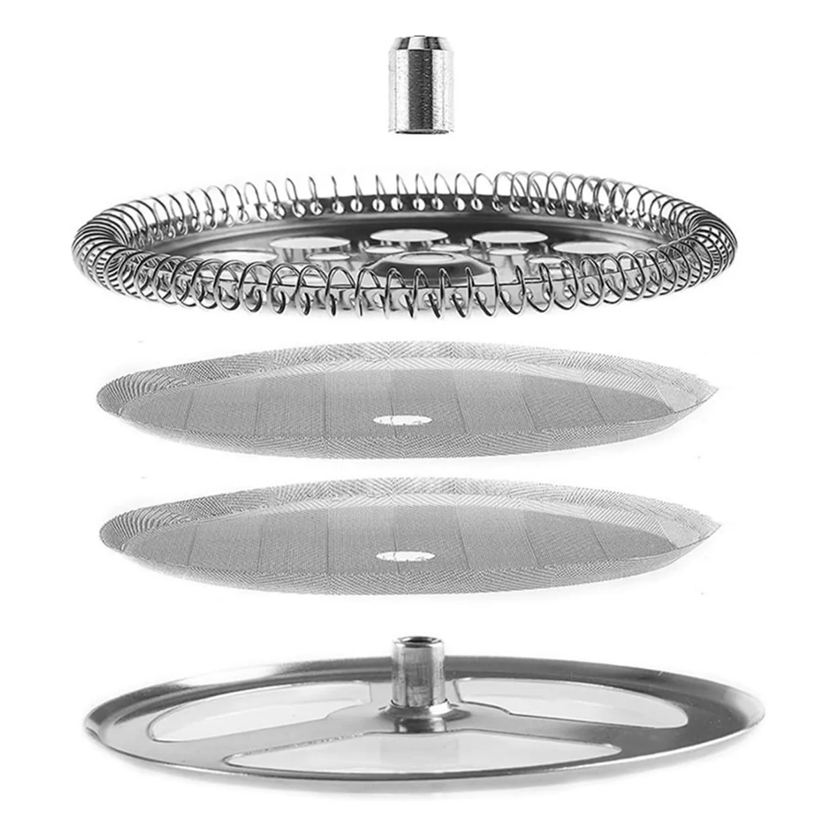 Precision Made -Stainless Steel French Press Filters,Containing Spiral Disk,Mesh French Press Screen Disk for Wide French Press