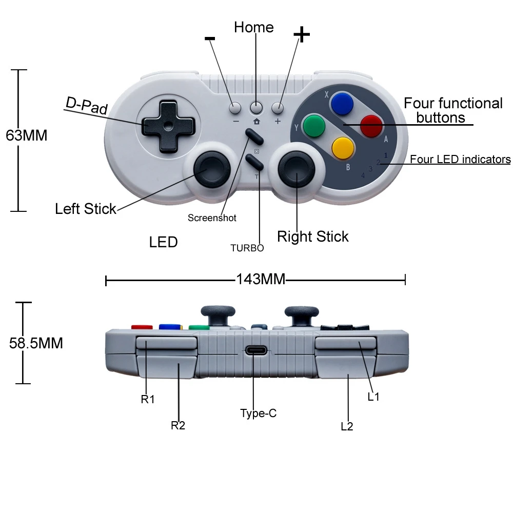 Mini Wireless Controller For Switch Lite OLED Game Console Vibration Joystick NS Gamepads Support Turbo Wake Up Six Axis Gyro