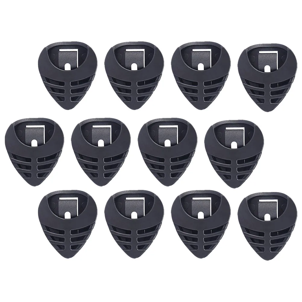 

50pcs Guitar Pick Storage Boxes Black Portable Bass Plectrum Holders Hollow Design Lightweight Plastic