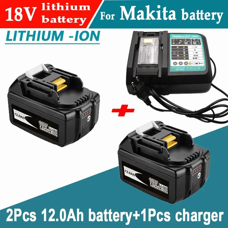 100% Original Battery 12.0Ah for Makita 18V Battery BL1830B BL1850B BL1850 BL1840 BL1860 BL1815 Replacement Lithium Battery