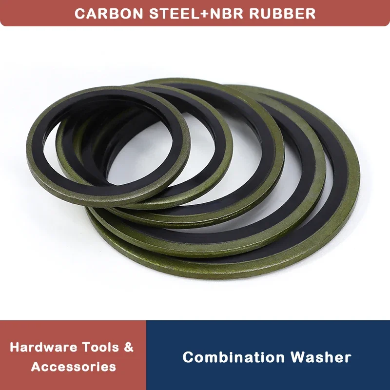 

Carbon Steel NBR Rubber Washer Gasket M5 M6 M8 M10 M12 M14 M16 M18 M20~M60 Bonded Washer Oil Drain Plug Sealing O Ring Seals