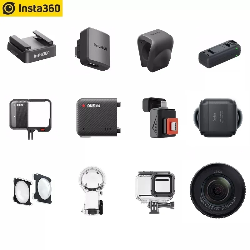 Insta360 One RS Original Accessories Lens Cap Quick Reader Cold Shoe Mic Adapter Battery Charger Charge Hub Core Dive Case