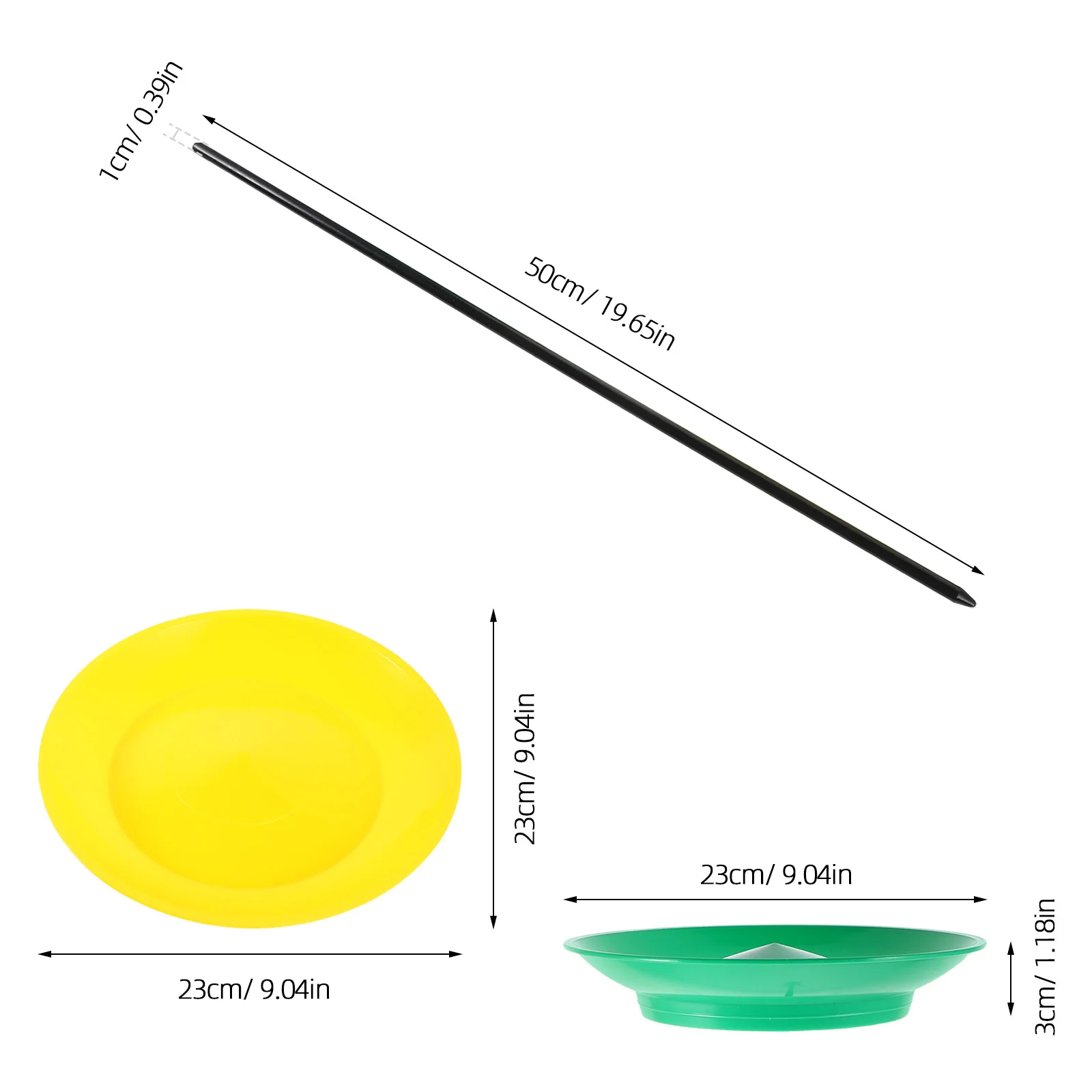 

3Pcs Circus Spinning Plates Set Durable Balanced Juggling Plates with Rods for Skill Games and Coordination