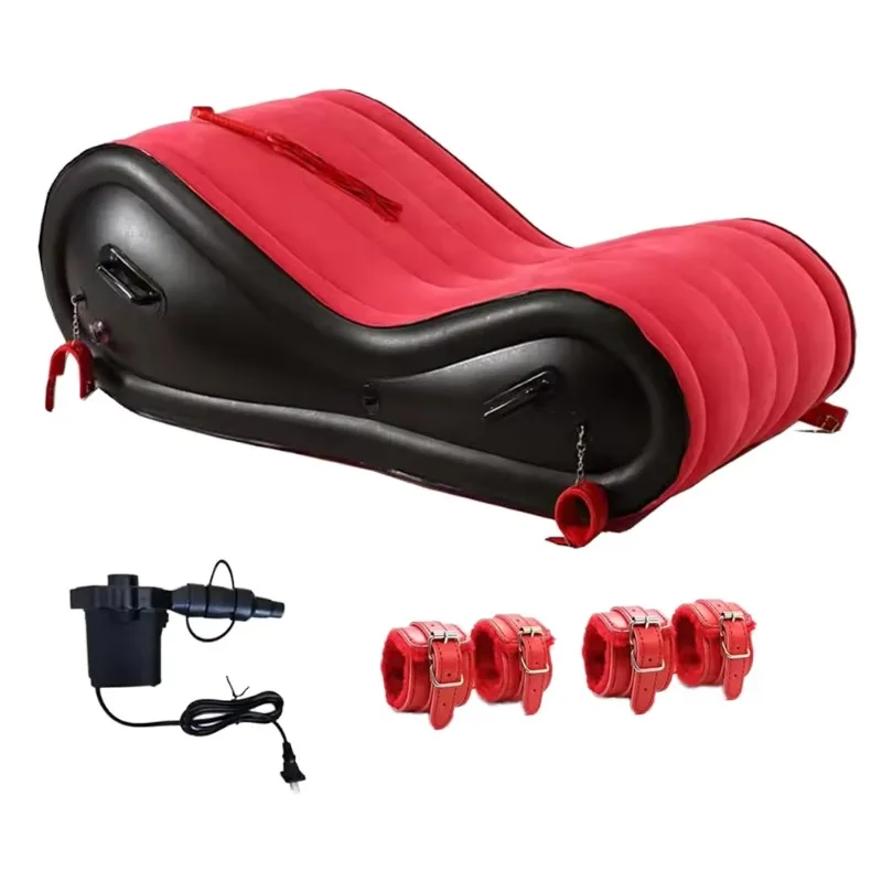 Modern red inflatable sofa bed foldable leisure chair couple inflatable mattress VIP leisure school hotel bedroom living room