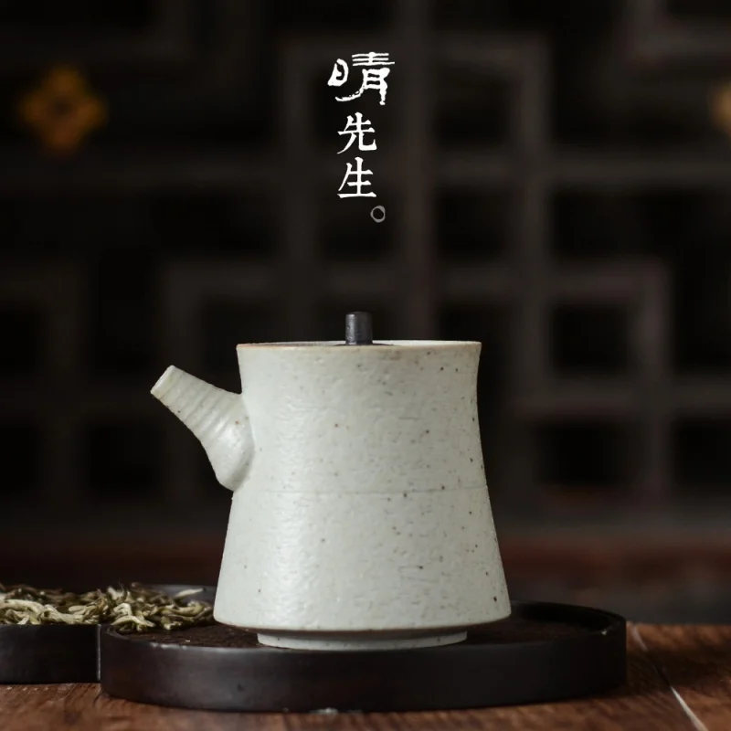 

★Mr. Shi Yan Japanese Style Handmade Stoneware Teapot Ghost Zhiye Ceramic Pot Straight Pot Handmade Kung Fu Tea Tea Set