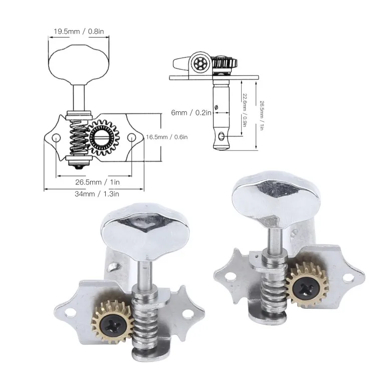 Guitar Tuning Key Metal Knob Tuners Replacement Intonation Adjust Accessories with Screws