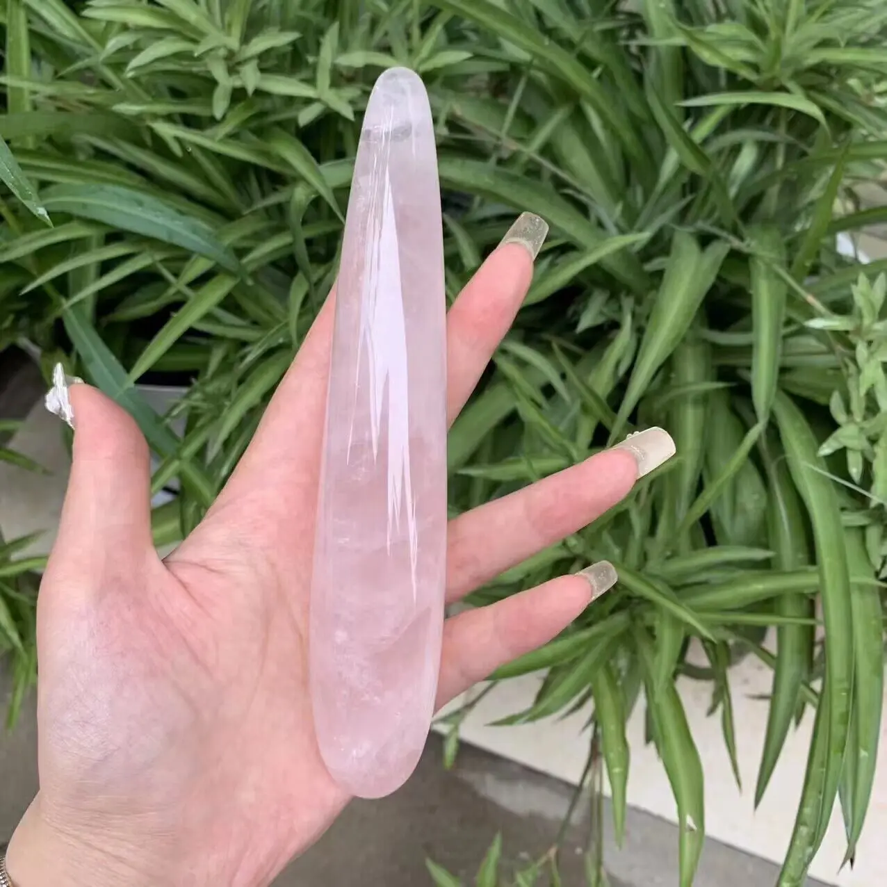 18cm Natural Crystal Powder Crystal White Crystal Green Dongling Personality quartz Gem Beauty Stick Yoni Treatment Gift for wom