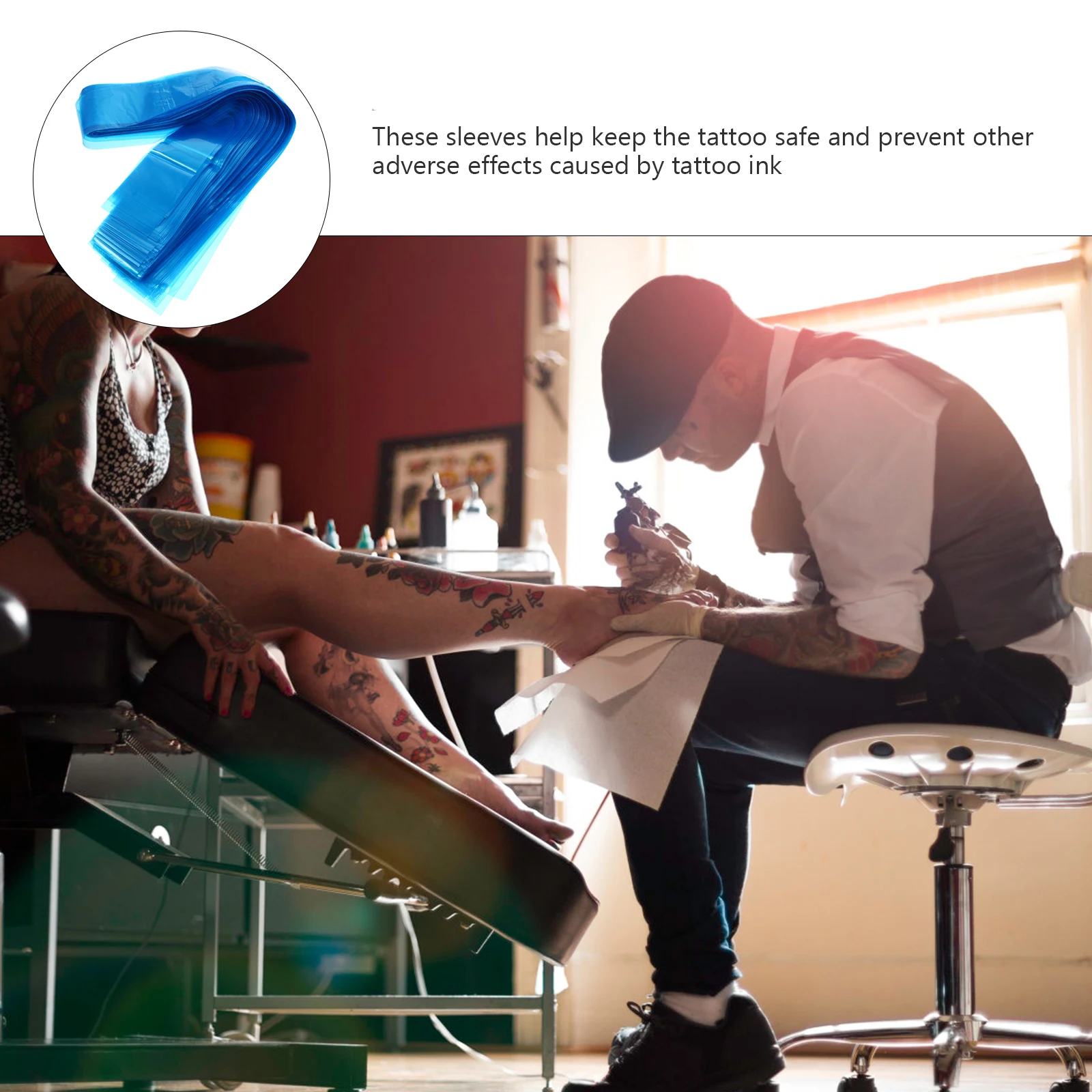 

125Pcs Disposable Clip Cord Sleeves High Quality Plastic Tattoo Machine Clip Cord Covers Protective Bags for Ink Stain