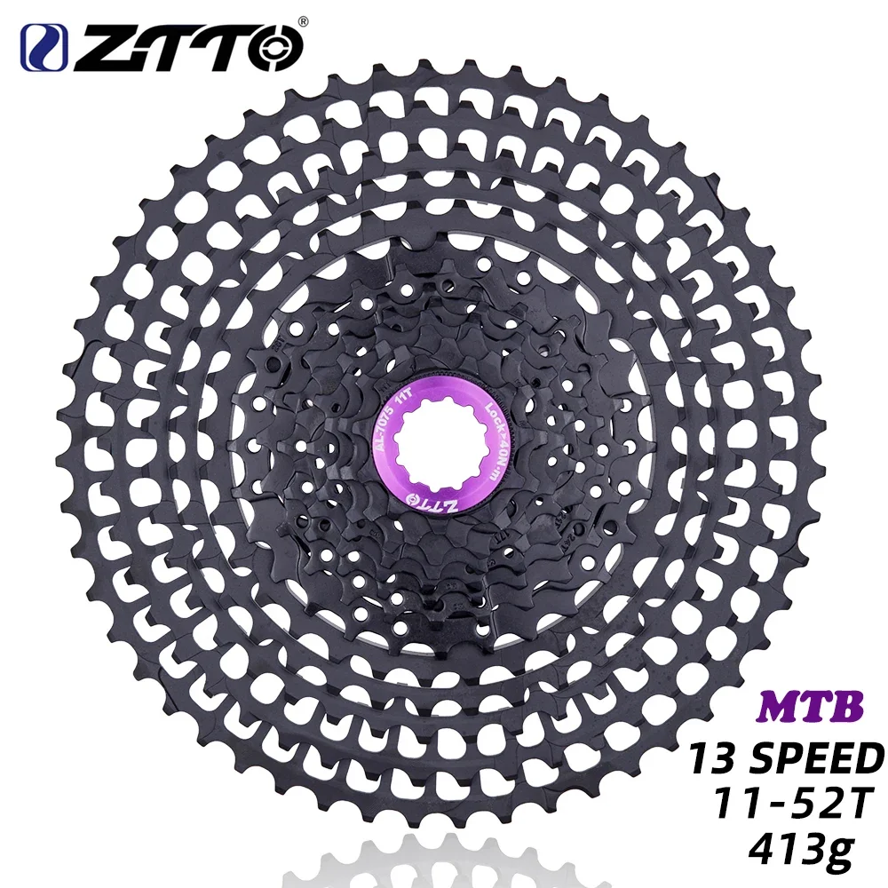 ZTTO Ultralight MTB Bicycle 13 Speed SLR2 Cassette 13S 11-52T Wide Ratio CNC 13V Freewheel 413g 13S 52T Sprocket HG K7 for AXS