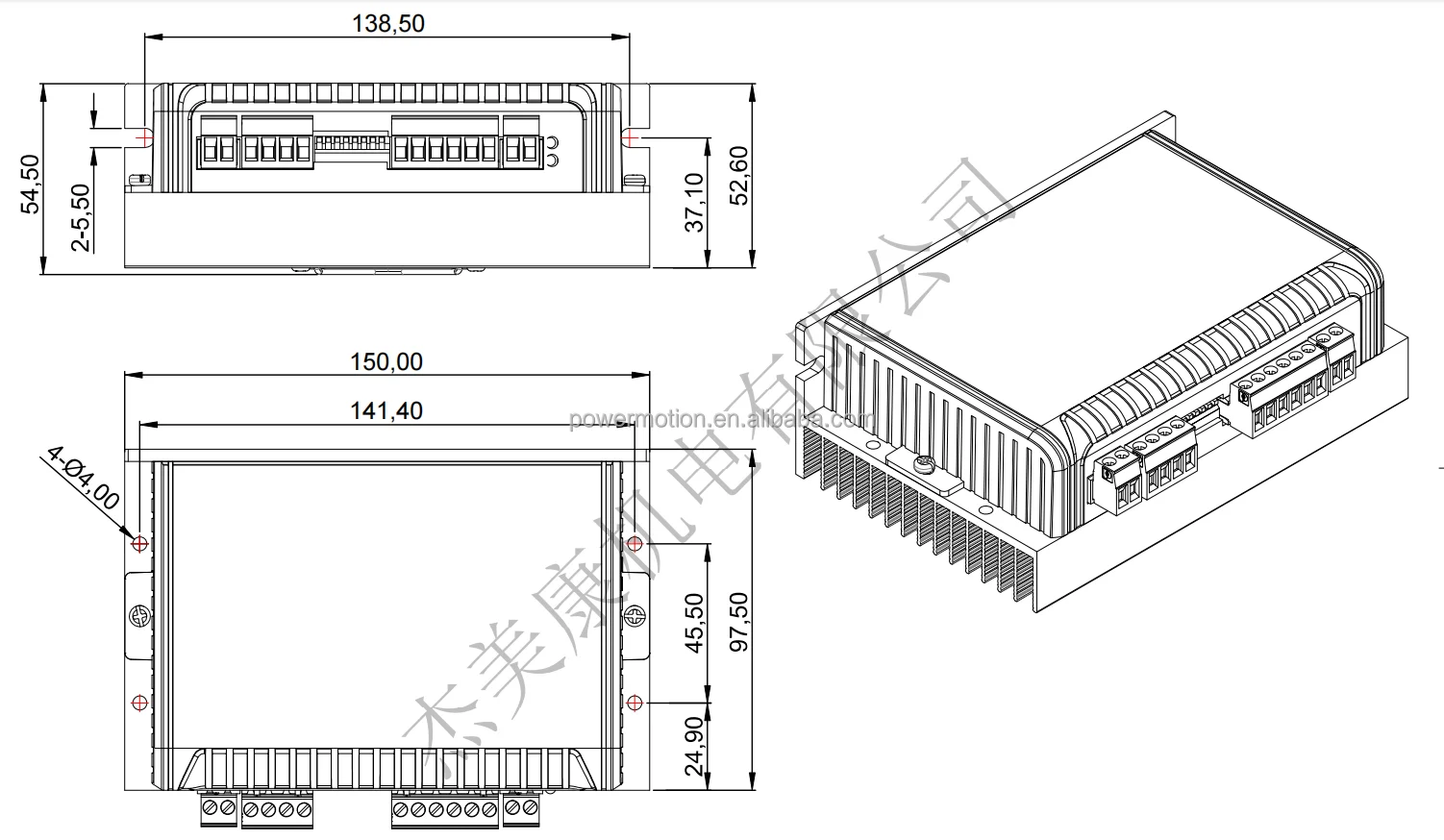 2DM860H 2 Phase Nema23 Nema34 Nema42 DC AC Drive Hybrid Digital Stepper Motor Driver Hybrid