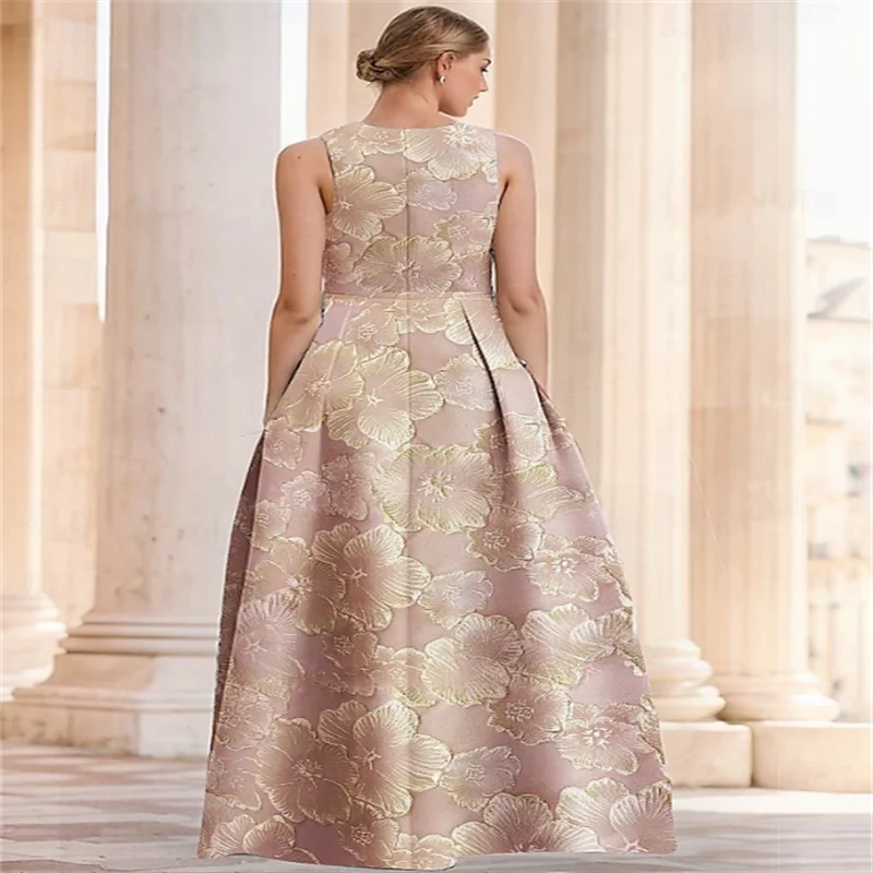 Vestido de corte A para madre de la novia, invitado de boda, elegante, talla grande, cuello en V, noche, longitud completa, encaje, cuentas, 2025, personalizado gratis