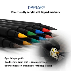 DSPIAE MK/MKM Series Soft Tipped Markers Plastic Military Model Painting Pen