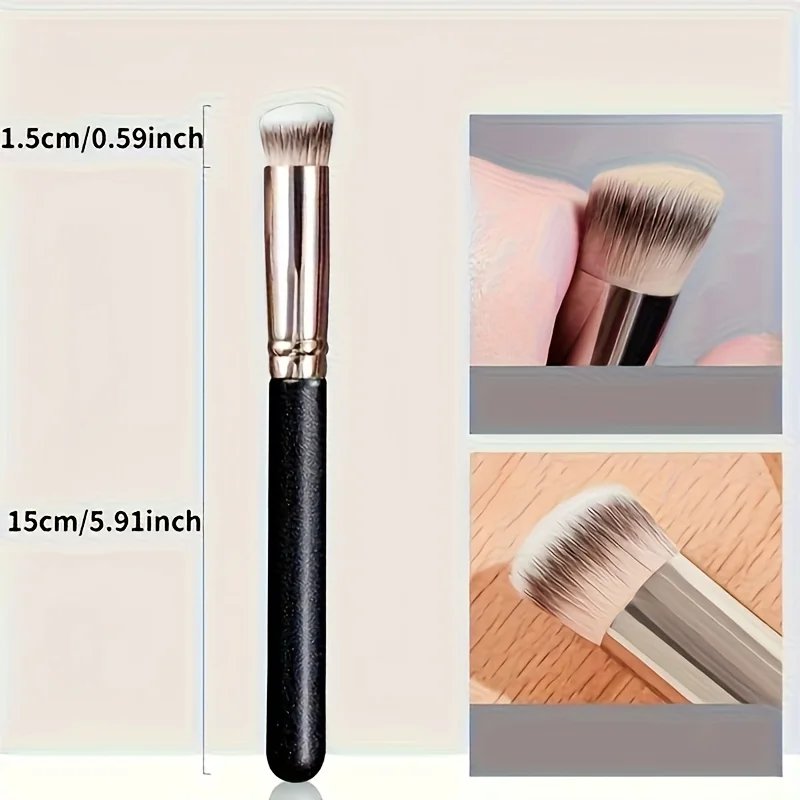 Pennello per trucco professionale da 6 pezzi con punta in setola di nylon sintetica con manico per fondotinta resistente, polvere, fard, pennello per fondotinta