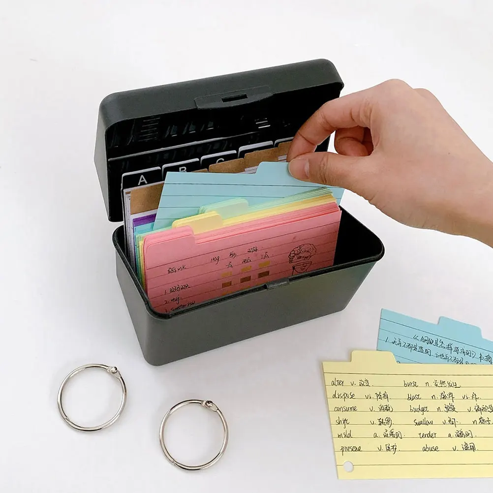 

Colorful Index Cards Set Lined Horizontal Cards Storage Box Note Organizer Study Office Recipe Organizer Index Card Storage