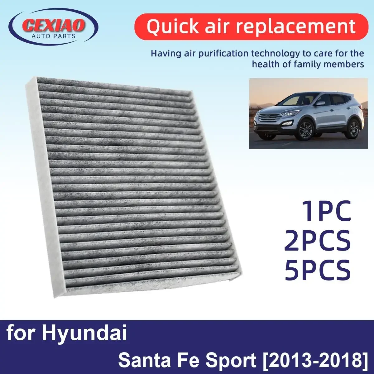 1pc 2pcs Air Creator Air Conditioner Filter for Hyundai Santa Fe Sport 2013-2018 High cost performance 3SF79-AQ000 97133-3SAA0