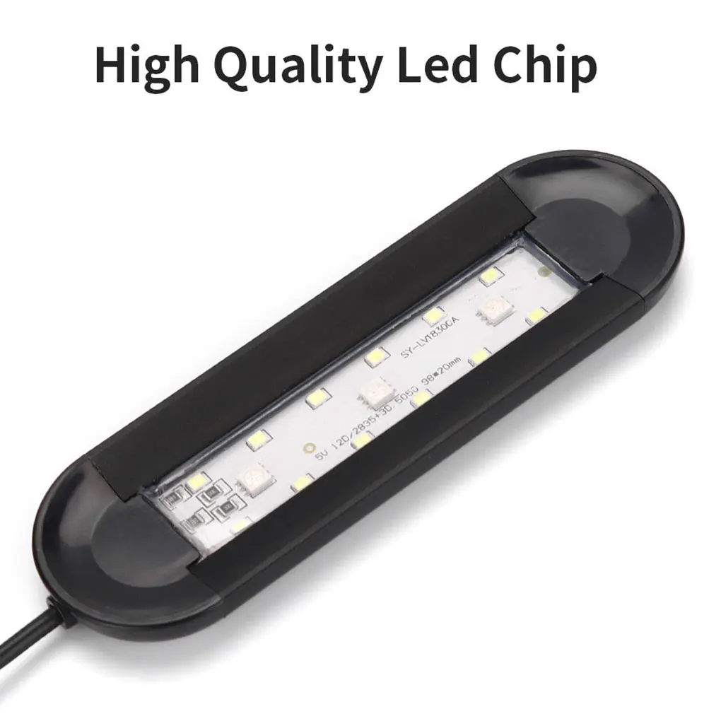 Black Led Light With Fish Fin Large Area Heat Dissipation ulating Natural Environment Lighting USB DC5V