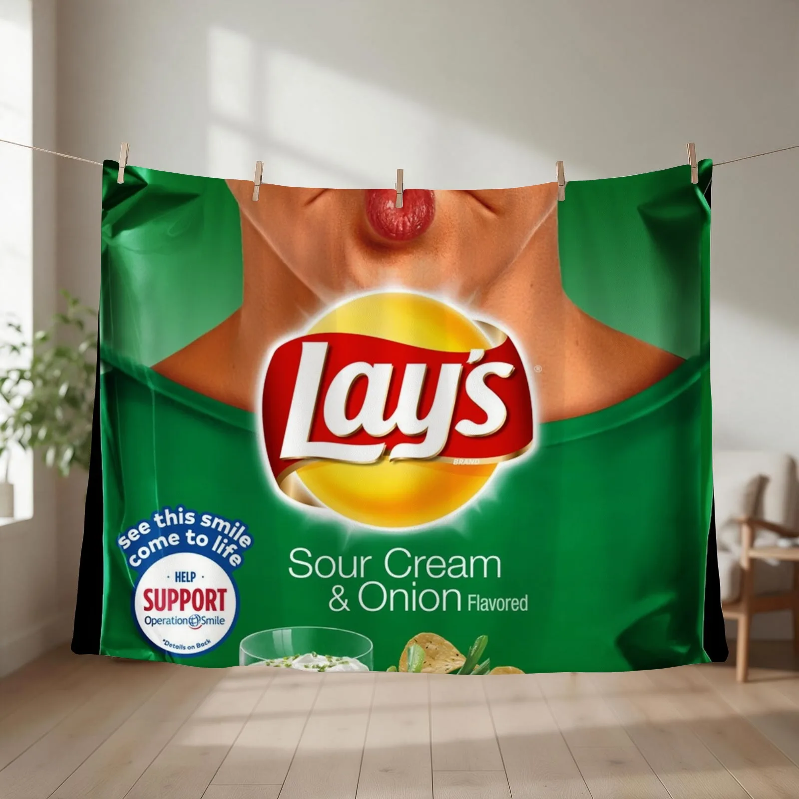 Potato Chips Throw Blanket couch cozy soft plush fuzzy picnic outdoor blanket