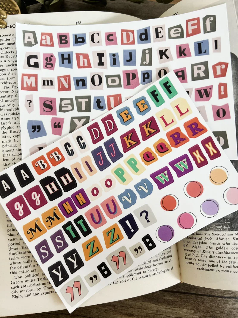 Korea Ins Englisch Alphabet Zahlen Symbol Label Aufkleber DIY Scrapbooking Journal Basis Collage Tagebuch Album Glücklich Plan Dekoration