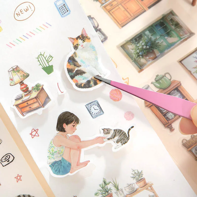 4 لفات/صندوق - سجلات INS الجميلة لقطع القوالب والورق والورق، شريط PET، يستخدم لتزيين مواد الحساب اليدوي