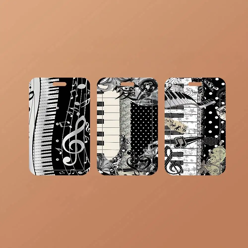 Ins Music Symbol Piano Keys NFC Contactless Sliding Card Sleeve For Student Cards, Bus Cards, ID Cards, And Work Permits